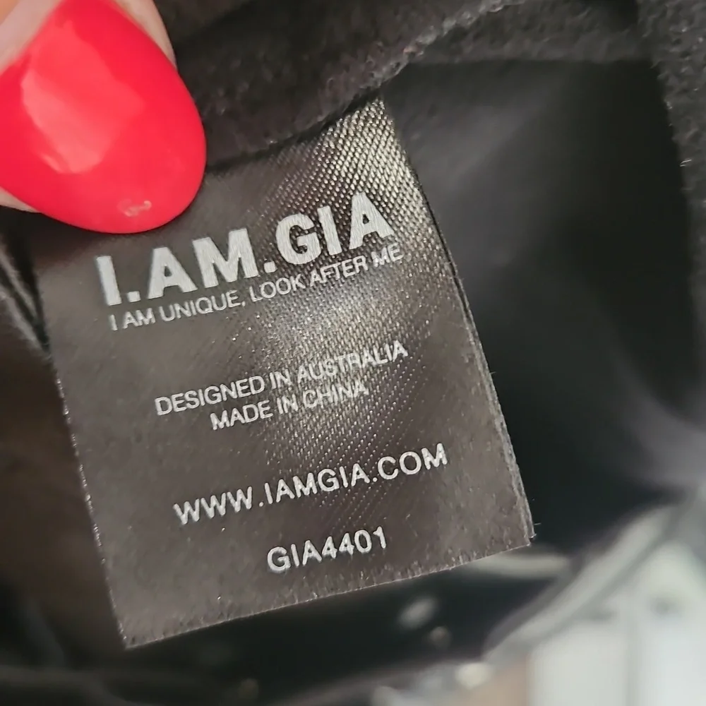 I.AM.GIA Xenia Pant in Black Vegan Leather High Rise Grunge Lace Up size M_7